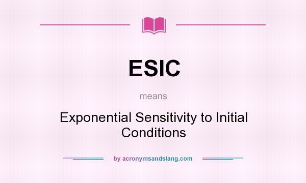 What does ESIC mean? It stands for Exponential Sensitivity to Initial Conditions