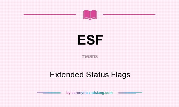 What does ESF mean? It stands for Extended Status Flags