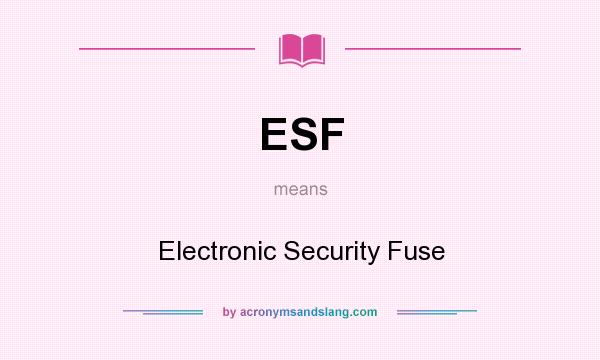 What does ESF mean? It stands for Electronic Security Fuse