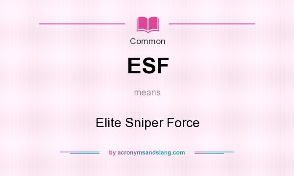 What does ESF mean? It stands for Elite Sniper Force