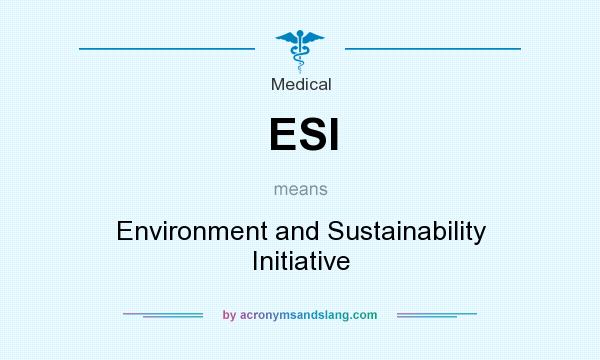 What does ESI mean? It stands for Environment and Sustainability Initiative