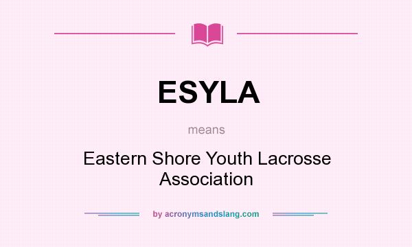 What does ESYLA mean? It stands for Eastern Shore Youth Lacrosse Association