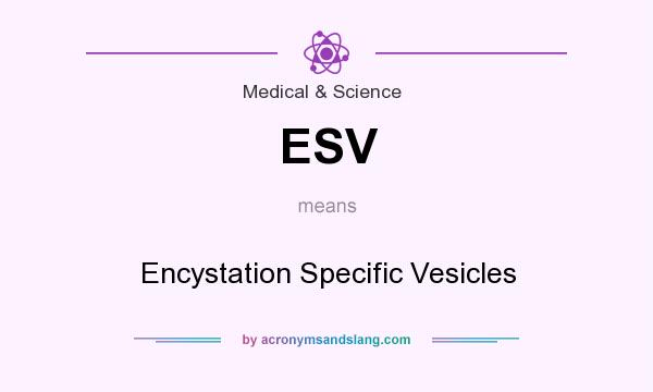 What does ESV mean? It stands for Encystation Specific Vesicles