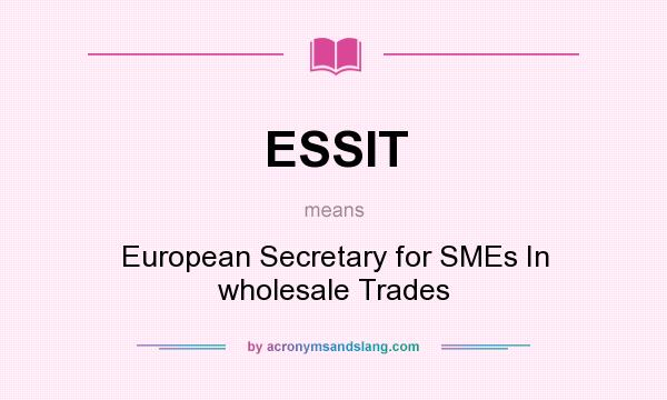 What does ESSIT mean? It stands for European Secretary for SMEs In wholesale Trades