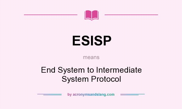 What does ESISP mean? It stands for End System to Intermediate System Protocol
