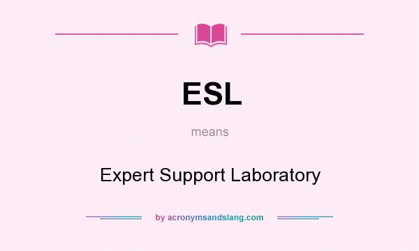 What does ESL mean? It stands for Expert Support Laboratory