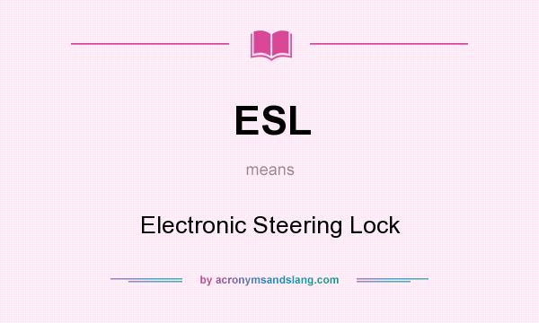 What does ESL mean? It stands for Electronic Steering Lock