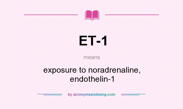 What does ET-1 mean? It stands for exposure to noradrenaline, endothelin-1