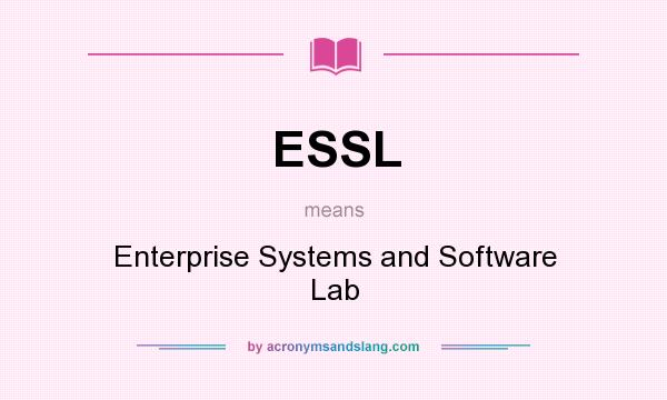 What does ESSL mean? It stands for Enterprise Systems and Software Lab