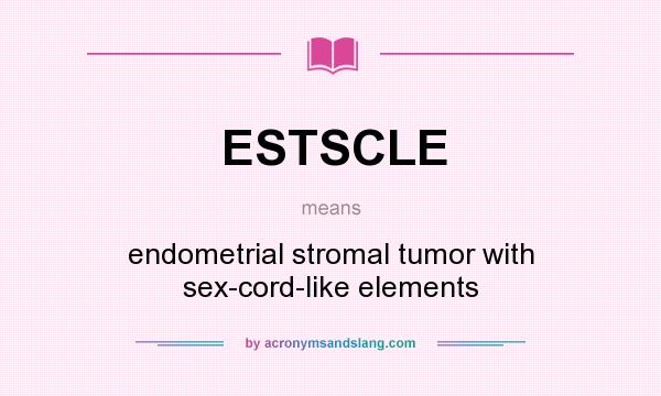 What does ESTSCLE mean? It stands for endometrial stromal tumor with sex-cord-like elements