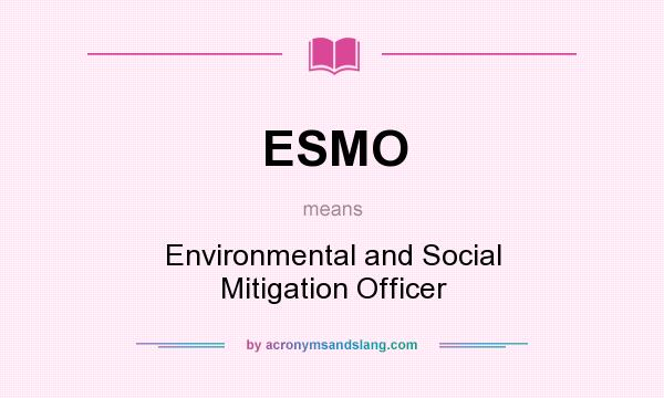 What does ESMO mean? It stands for Environmental and Social Mitigation Officer