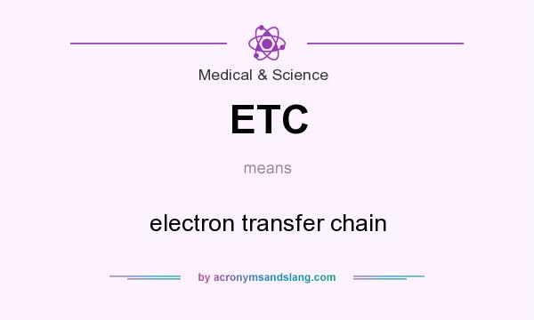 What does ETC mean? It stands for electron transfer chain