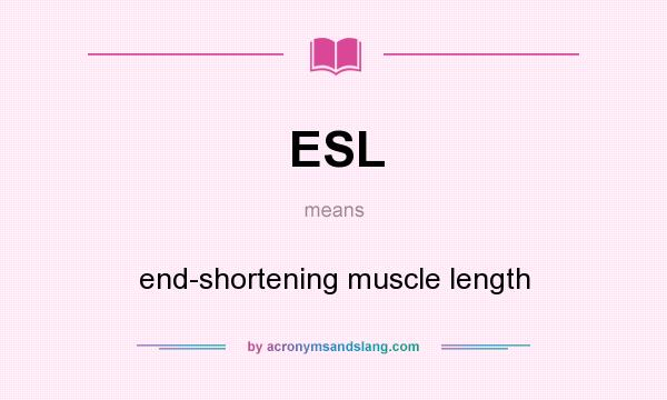 What does ESL mean? It stands for end-shortening muscle length