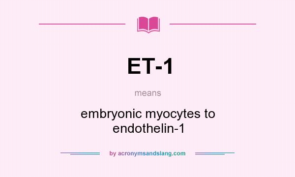 What does ET-1 mean? It stands for embryonic myocytes to endothelin-1