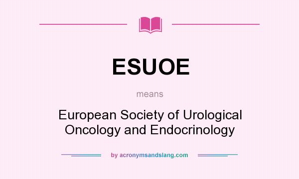 What does ESUOE mean? It stands for European Society of Urological Oncology and Endocrinology