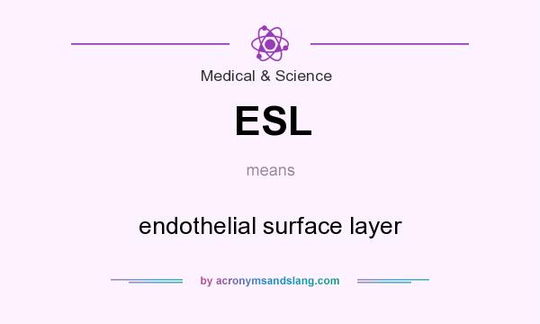 What does ESL mean? It stands for endothelial surface layer
