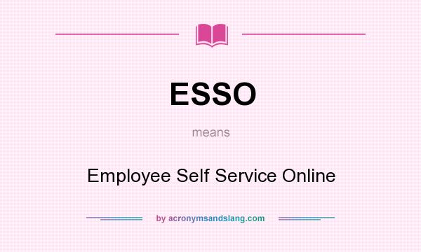 What does ESSO mean? It stands for Employee Self Service Online