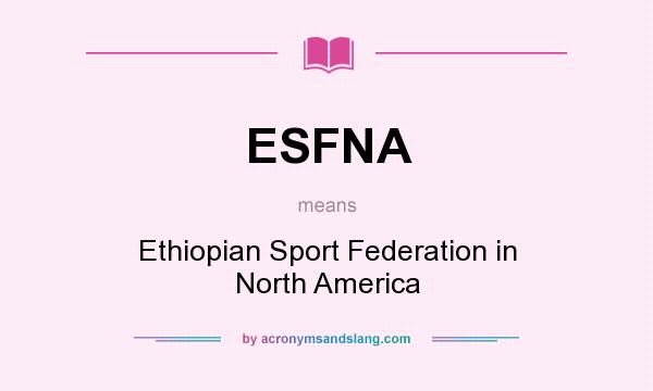 What does ESFNA mean? It stands for Ethiopian Sport Federation in North America