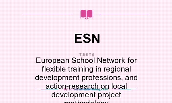 What does ESN mean? It stands for European School Network for flexible training in regional development professions, and action-research on local development project methodology