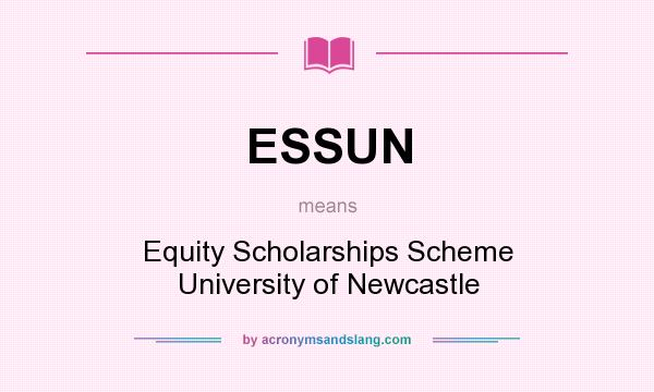 What does ESSUN mean? It stands for Equity Scholarships Scheme University of Newcastle