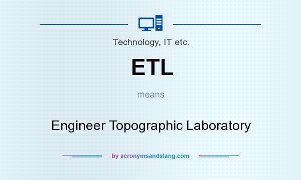 What does ETL mean? It stands for Engineer Topographic Laboratory