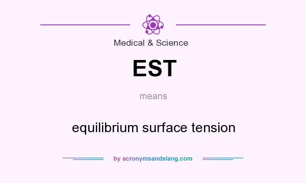 What does EST mean? It stands for equilibrium surface tension