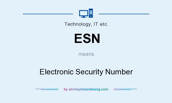What does ESN mean? It stands for Electronic Security Number