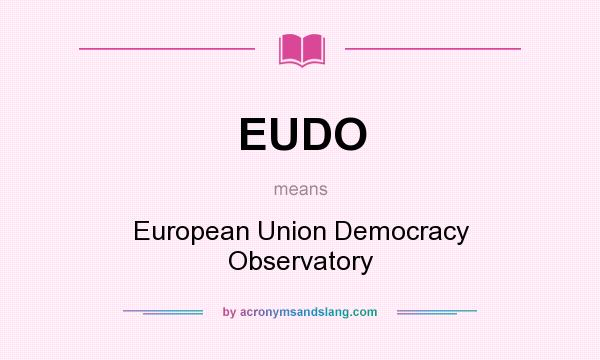 What does EUDO mean? It stands for European Union Democracy Observatory