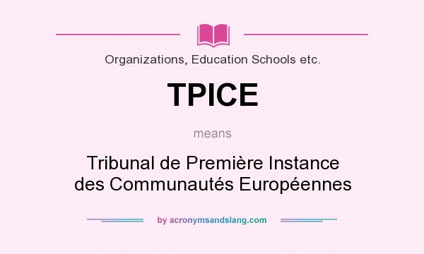 What does TPICE mean? It stands for Tribunal de Première Instance des Communautés Européennes