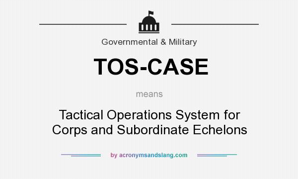 What does TOS-CASE mean? It stands for Tactical Operations System for Corps and Subordinate Echelons