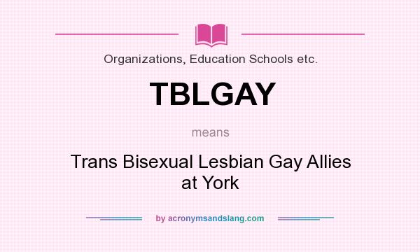 What does TBLGAY mean? It stands for Trans Bisexual Lesbian Gay Allies at York