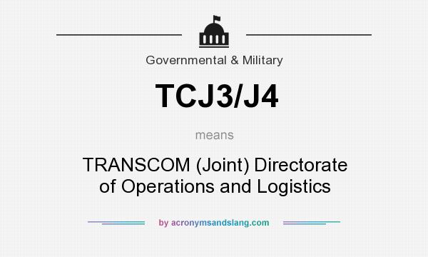 What does TCJ3/J4 mean? It stands for TRANSCOM (Joint) Directorate of Operations and Logistics