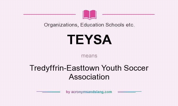 What does TEYSA mean? It stands for Tredyffrin-Easttown Youth Soccer Association