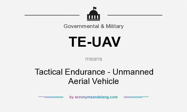What does TE-UAV mean? It stands for Tactical Endurance - Unmanned Aerial Vehicle