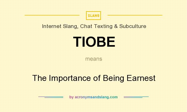 What does TIOBE mean? It stands for The Importance of Being Earnest