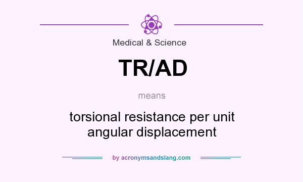 What does TR/AD mean? It stands for torsional resistance per unit angular displacement