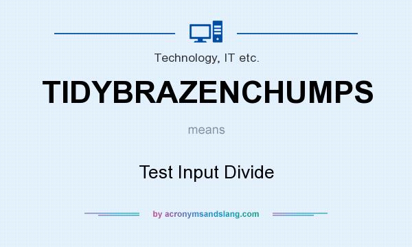 What does TIDYBRAZENCHUMPS mean? It stands for Test Input Divide