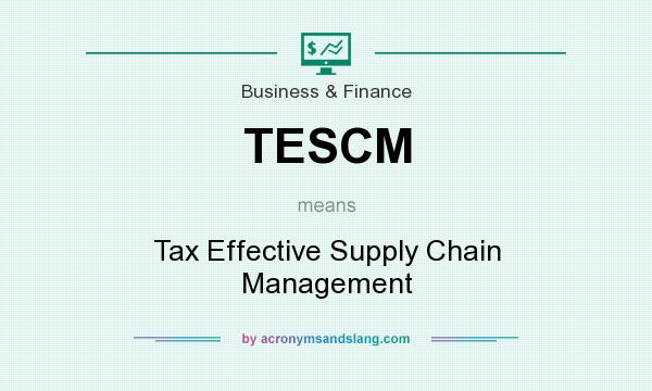What does TESCM mean? It stands for Tax Effective Supply Chain Management