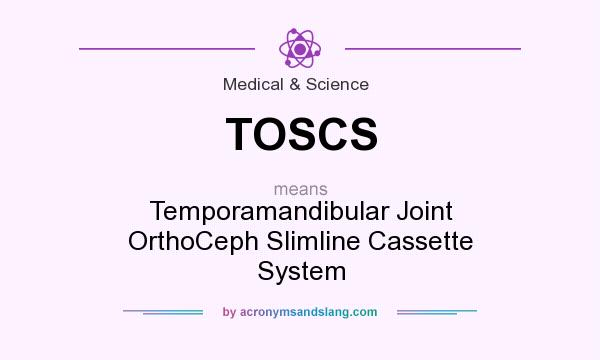What does TOSCS mean? It stands for Temporamandibular Joint OrthoCeph Slimline Cassette System