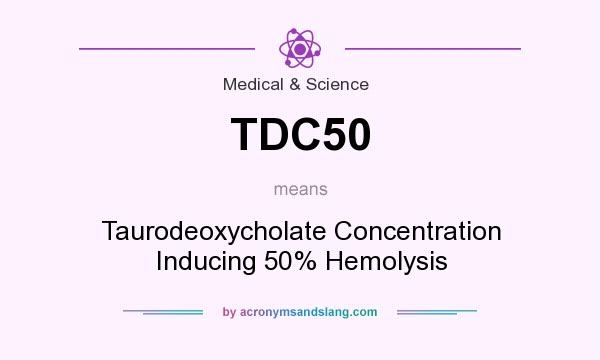 What does TDC50 mean? It stands for Taurodeoxycholate Concentration Inducing 50% Hemolysis