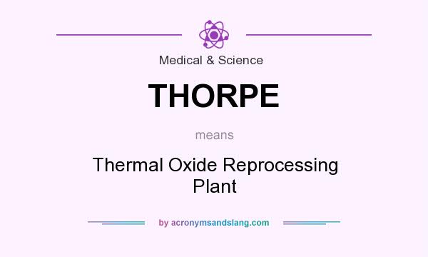 What does THORPE mean? It stands for Thermal Oxide Reprocessing Plant