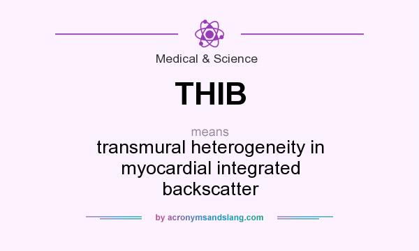 What does THIB mean? It stands for transmural heterogeneity in myocardial integrated backscatter