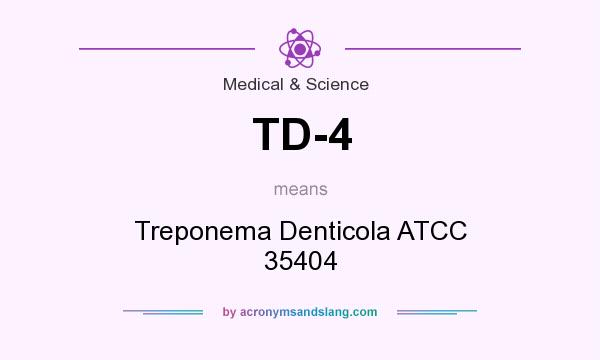 What does TD-4 mean? It stands for Treponema Denticola ATCC 35404