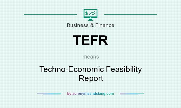 What does TEFR mean? It stands for Techno-Economic Feasibility Report