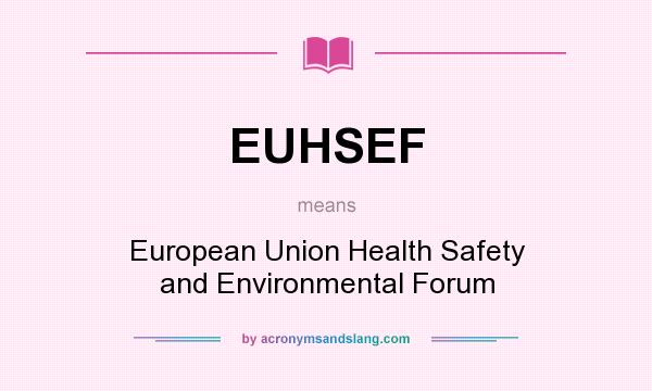 What does EUHSEF mean? It stands for European Union Health Safety and Environmental Forum
