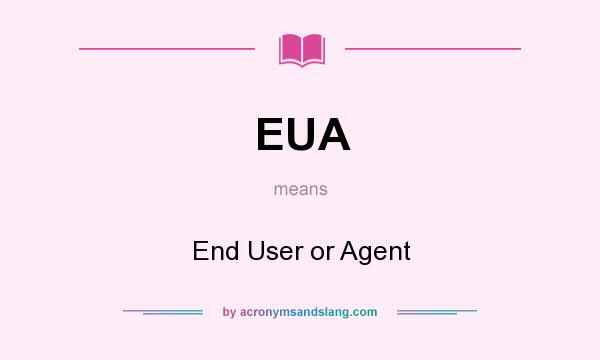 What does EUA mean? It stands for End User or Agent