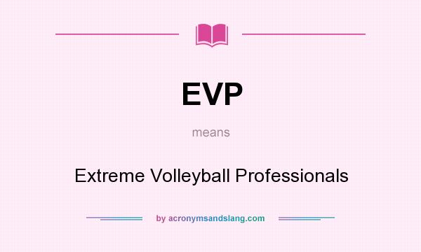 What does EVP mean? It stands for Extreme Volleyball Professionals