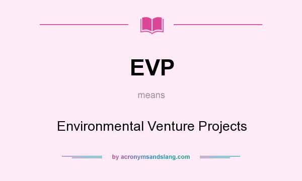 What does EVP mean? It stands for Environmental Venture Projects