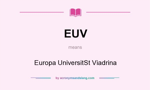 What does EUV mean? It stands for Europa UniversitSt Viadrina