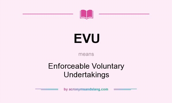 What does EVU mean? It stands for Enforceable Voluntary Undertakings